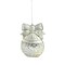 Melrose 4" Metallic Silver Mosaic Glass Disk Christmas Ornament
